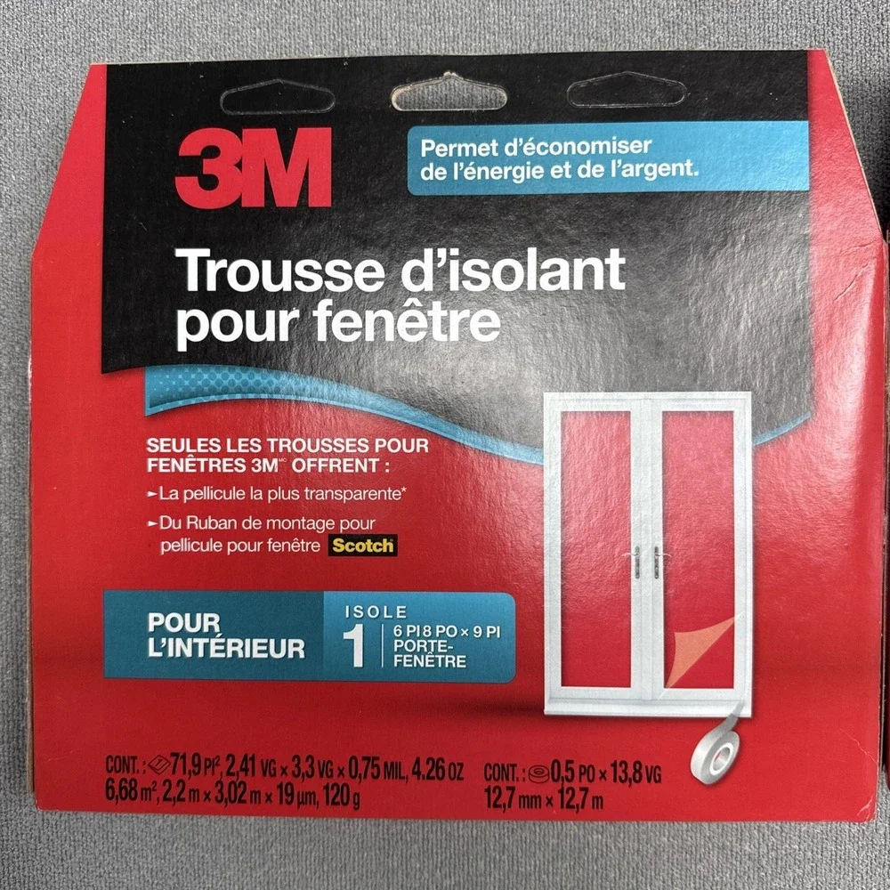 2‎ Packs Of 3M Outdoor Patio Door Window Insulation Kit (6 ft 8
